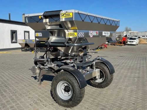 Разбрасыватель РУМ-ПРОФИ-3000 (нержавеющая сталь) в комплекте: тент домик, надставка на 1200 литров, надставка на 800 литров